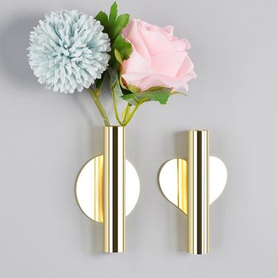Vase à Fleurs Mural Métal Créatif Style Nordique Décoration Maison Vase Doré Perforé Pendentif Décor Suspendu Esthétique pour Salon