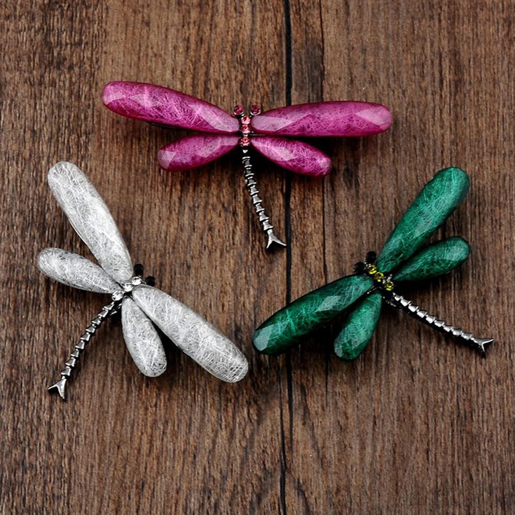 Resin Dragonfly Brooch Pin Grey Exquisite Lapel Corsage Breastpin Jewelry Costume Gift for Women Lapel Pin