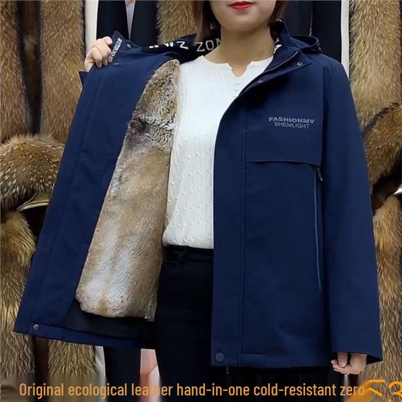 Men's Winter Thick Velvet Lined Fur Parka - Business Casual Mid-Length Coat
