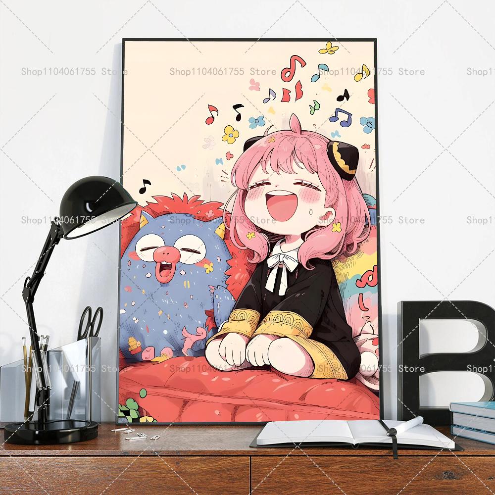 1PC Anime Spy X Family Character Anya Poster Self-adhesive Art Waterproof Paper Sticker Coffee House Bar Room Wall Decor