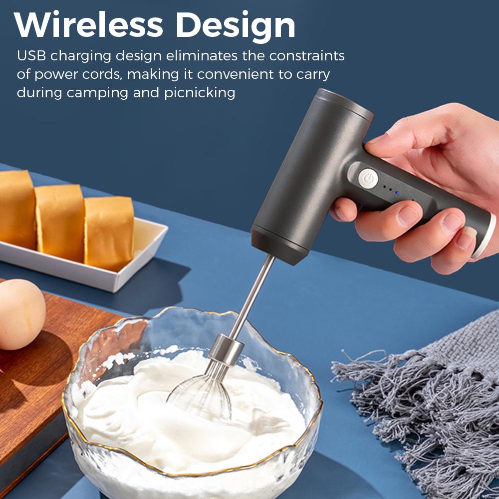1pcs Wireless Electric Whiskcream Whippermixing Stickcake Bakinghandheld Mixerautomatic Portable 3 Speeds Egg Beater