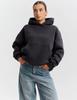 2025 Autumn/Winter Women's Fashion Casual Solid Color Loose Hooded Sweatshirt