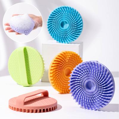 Silicone Body Scrubber Ergonomic Grip Shower Brush Exfoliating Skin Deep Cleaning Silicone Bristles Bath Scrubber