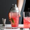 Glass Cocktail Shaker Set: Hand-Shaking Cup, Muddler, and 304 Stainless Steel Measuring Tools