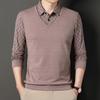 Middle-aged Spring and Autumn Lapel Sweatshirt Men's Long-sleeved Polo Shirt Thin Casual Long-sleeved T-shirt Bottoming Shirt