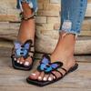 Women Slippers Outdoor Casual Slippers Women 2025 New Summer Square Toe Flat Sandals Flowers Shoes Ladies Slides Women