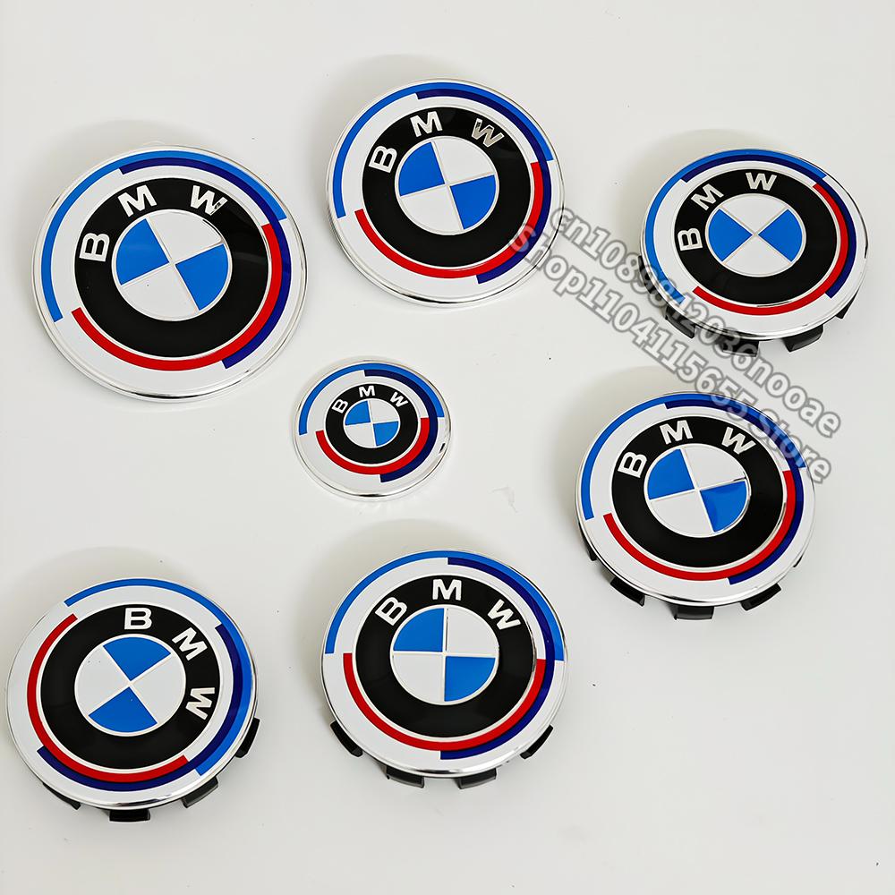 

50th Anniversary Edition Hood Badge Trunk Emblem Wheel Center Cap Steering Wheel Badge for BMW Steering wheel logo