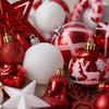 104 Pieces Christmas Tree Ornaments Glittery Baubles Premium