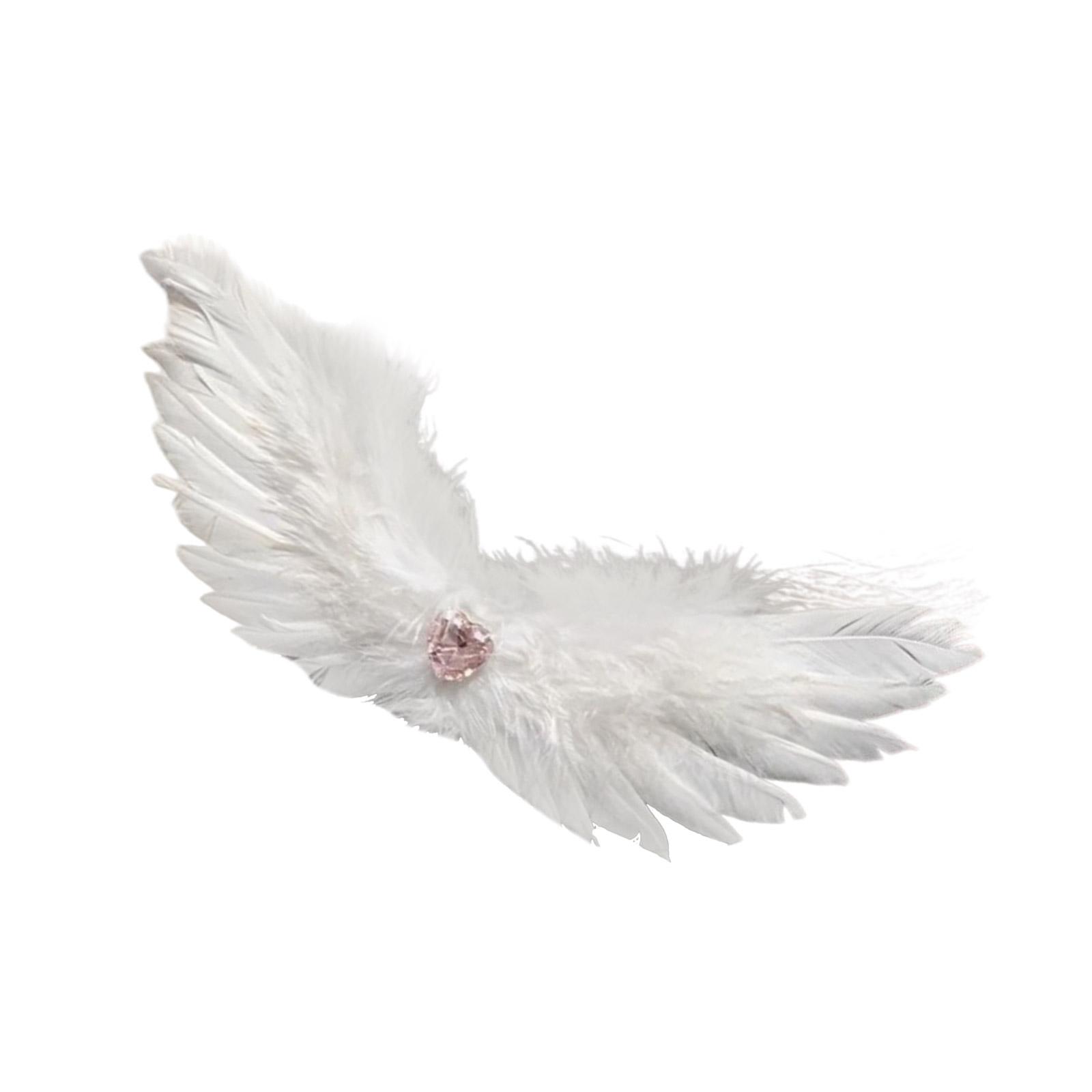 

Перебільшені чорно-білі дизайни крил, пір яна шпилька для волосся з прикрасами з кристалів для вечірки або костюмованих заходів білий