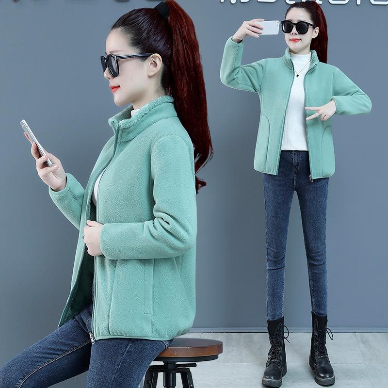 Double-sided wear fleece thickened mother coat autumn and winter fleece fleece in women's clothing in the elderly fleece sweater