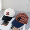 Korean Ig Style Plaid Embroidered Baseball Cap With Adjustable Fit For Casual Wear