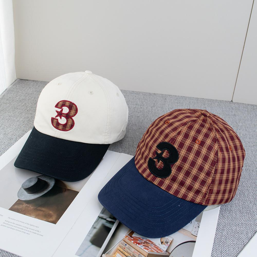 Korean Ig Style Plaid Embroidered Baseball Cap With Adjustable Fit For Casual Wear