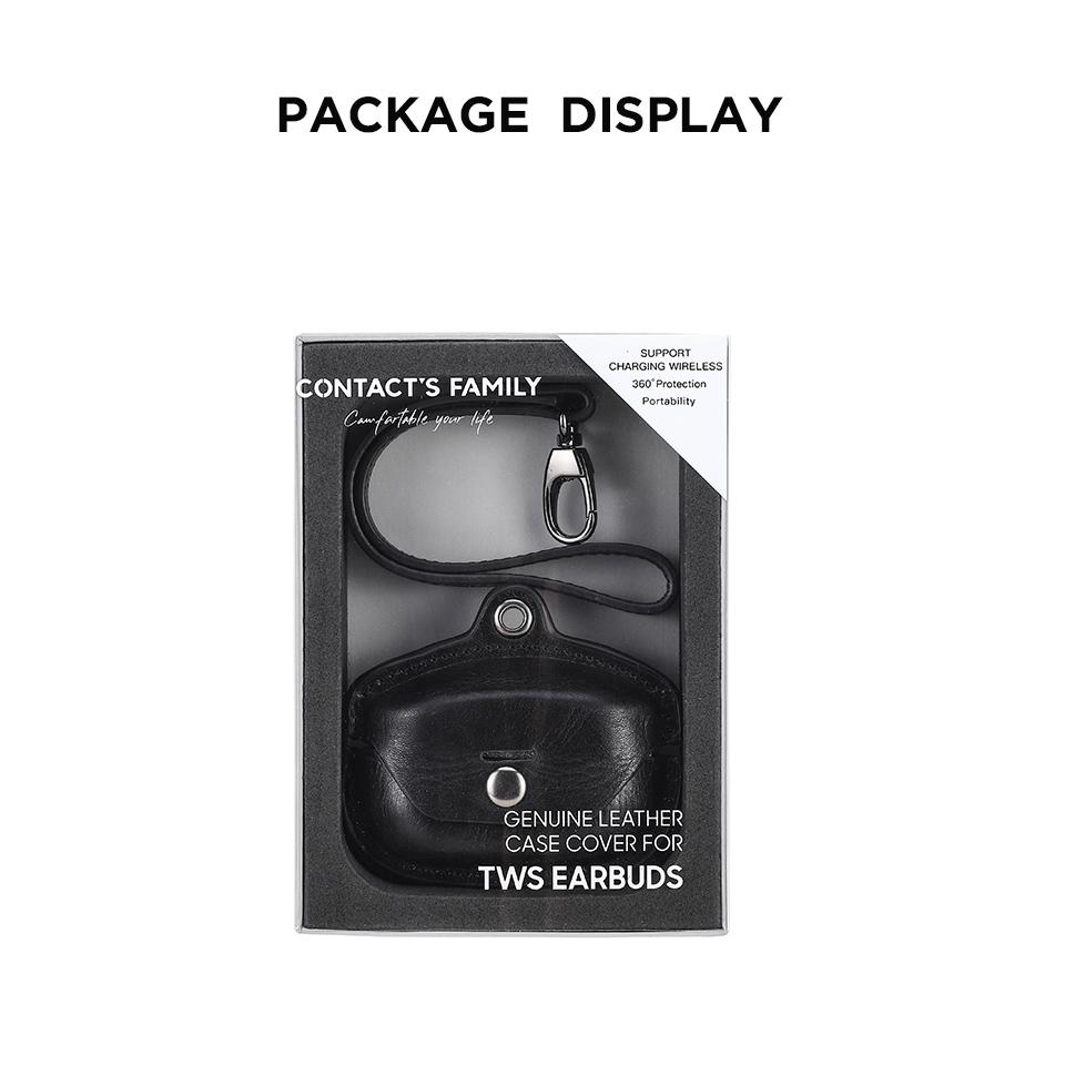 

CONTACT S FAMILY 100% Cow Leather Case For Sony WF 1000XM4 Case Cover Wireless Earbuds Protective Shell Bluetooth Earphone Cases For sony wf 1000xm4 чёрный