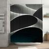 Modern Bathroom DecorStylish Black White Shower Curtain with Gradient Dark Blue Design for Bathtub Perfect Home Improvement Addi