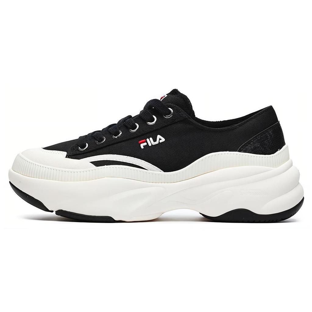 Fila Bread Comfortable Versatile Low-Top Canvas Shoes Women Sneaker Black White F12W221318FBG