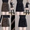 Brand High Waist Short Leather Skirt With Asymmetrical Design For Women
