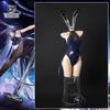 Game Hms  Jersey Bunny Costume Dark Blue Women Jumpsuit Halloween Activity Party Role Play Outfits
