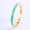 Titanium steel bracelet, European and American fashion enamel drip bracelet, girls' high-end k real gold electroplated bracelet