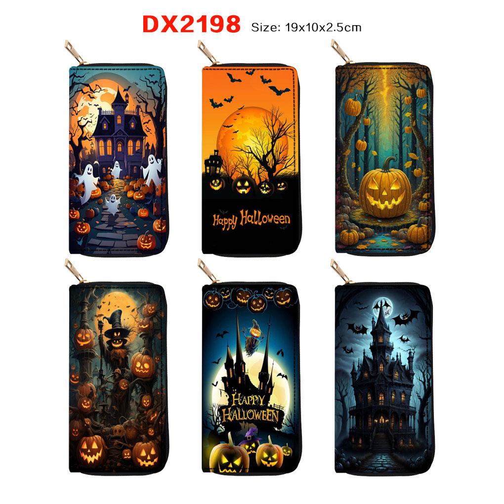 New Skull Long Zipper Wallet Halloween Clutch Wallet