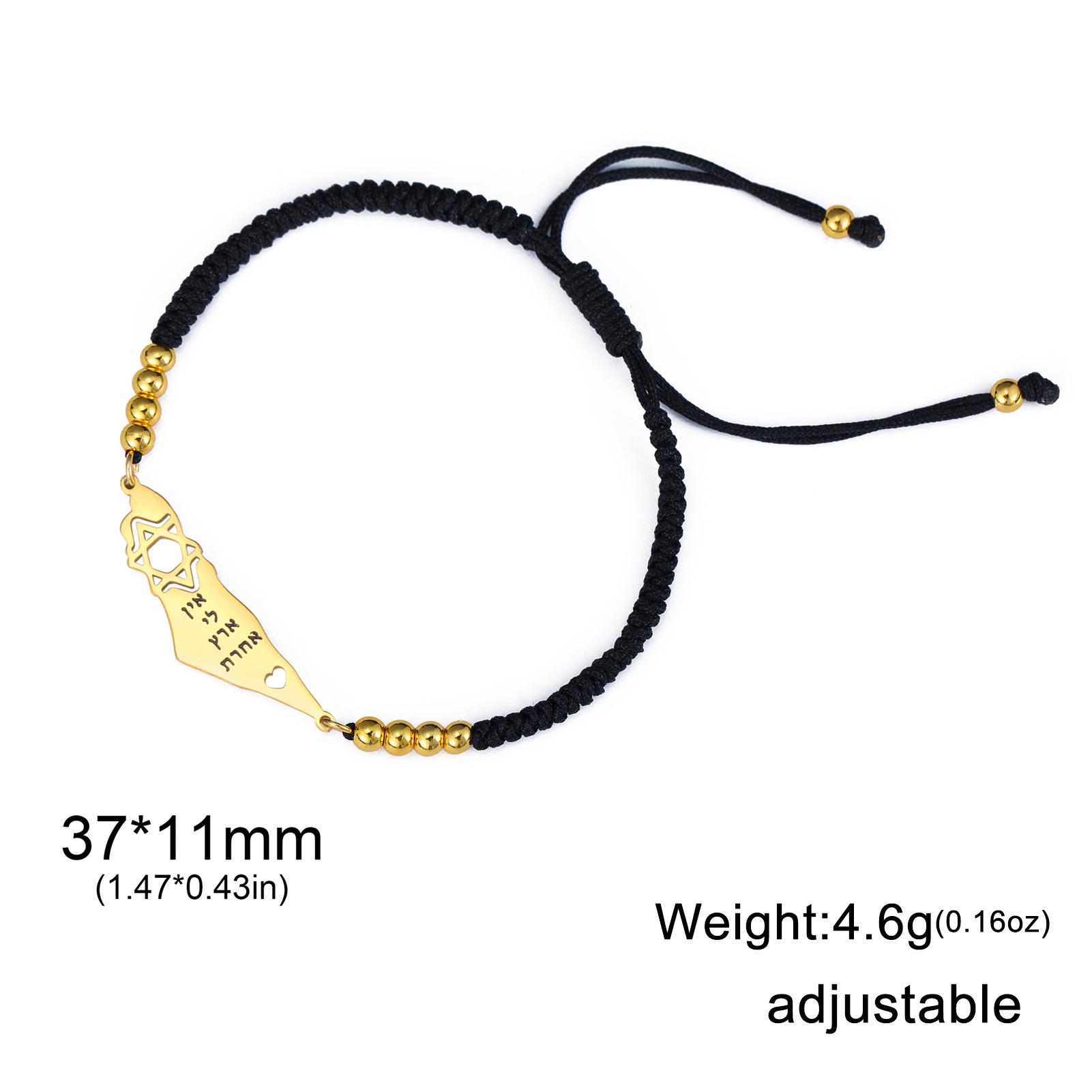 Lucktune Israel Map Bracelets Stainless Steel Star Of David Israel Armband Bracelets Braid Rope Women s Hand Jewelry Gifts Sale Adjustable