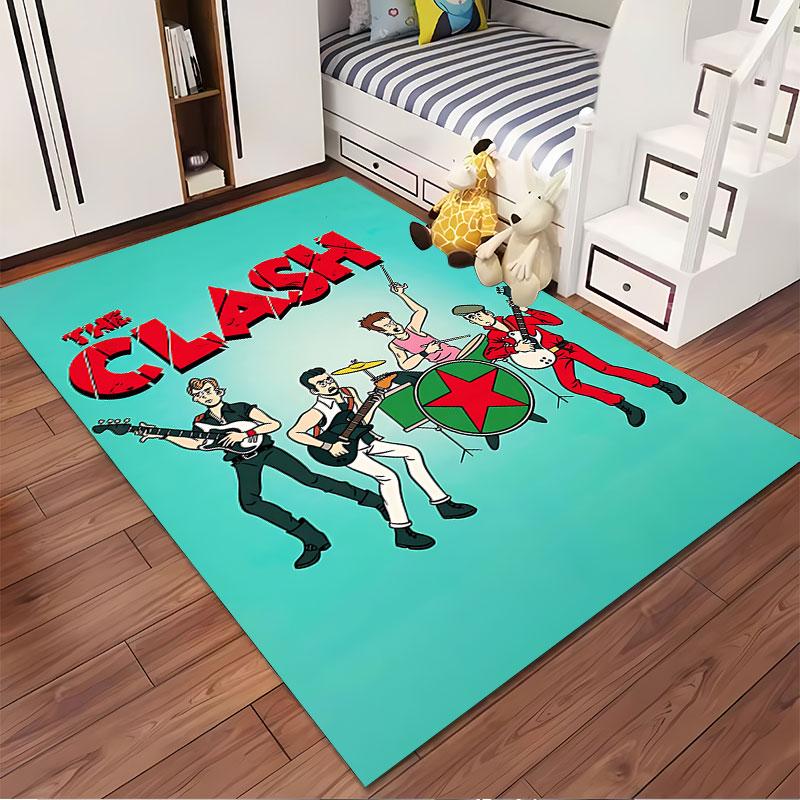 Band Cartoon Style Carpet Design Suitable As a Non-slip Mat for the Living Room or Bedroom Sofa