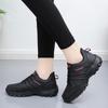 Fashion Black PU Leather Sneakers for Women Running Shoes Non Slip Tennis Soft Thick Sole Casual Light Sports Lightly Waterproof Design