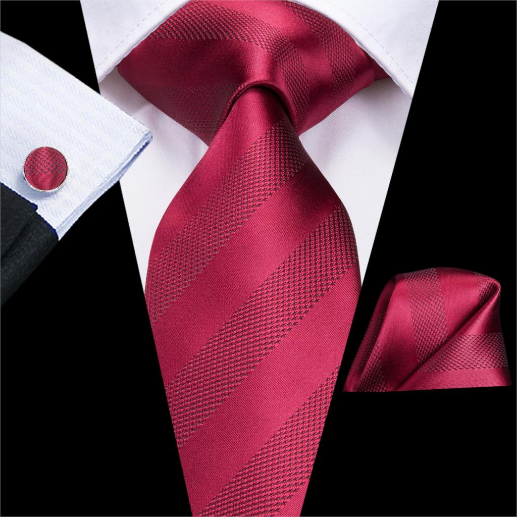 Hi-Tie Navy Blue Striped Silk Wedding Tie For Men Fashion Design Gift Men Necktie Hanky Cufflink Set Business Party Dropshiping