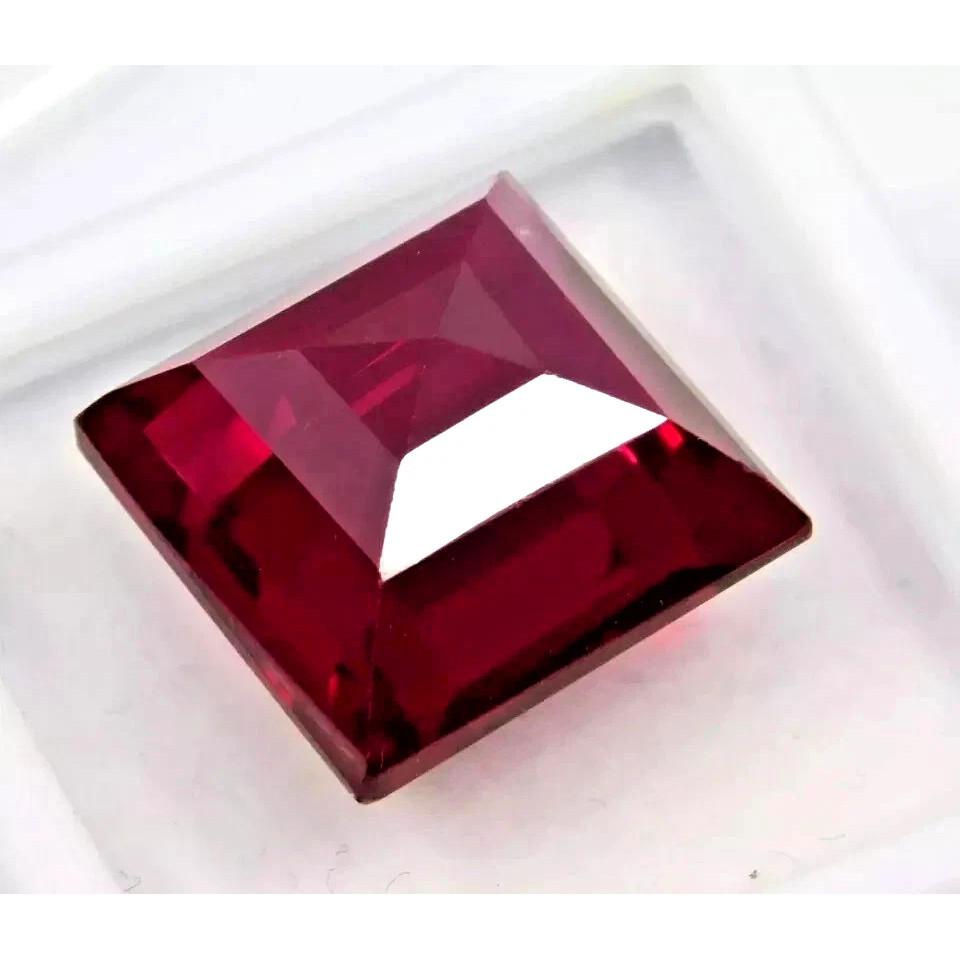 Natural Princess Cut Red Ruby Loose 14 Ct Certified Faceted Gemstone