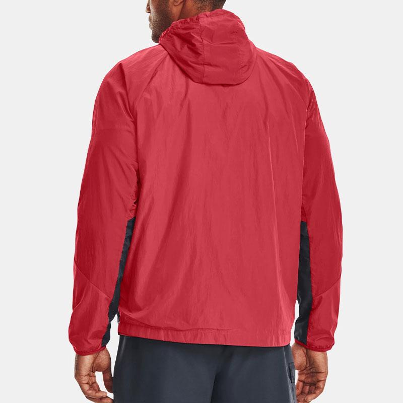 Under Armour Rush Woven Full-Zip Hooded Jacket Men Jackets Red 1377181-638