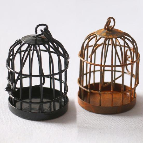 Miniature Dollhouse Birdcage Ornament Model Home Desktop Decor Kids Toy Gift