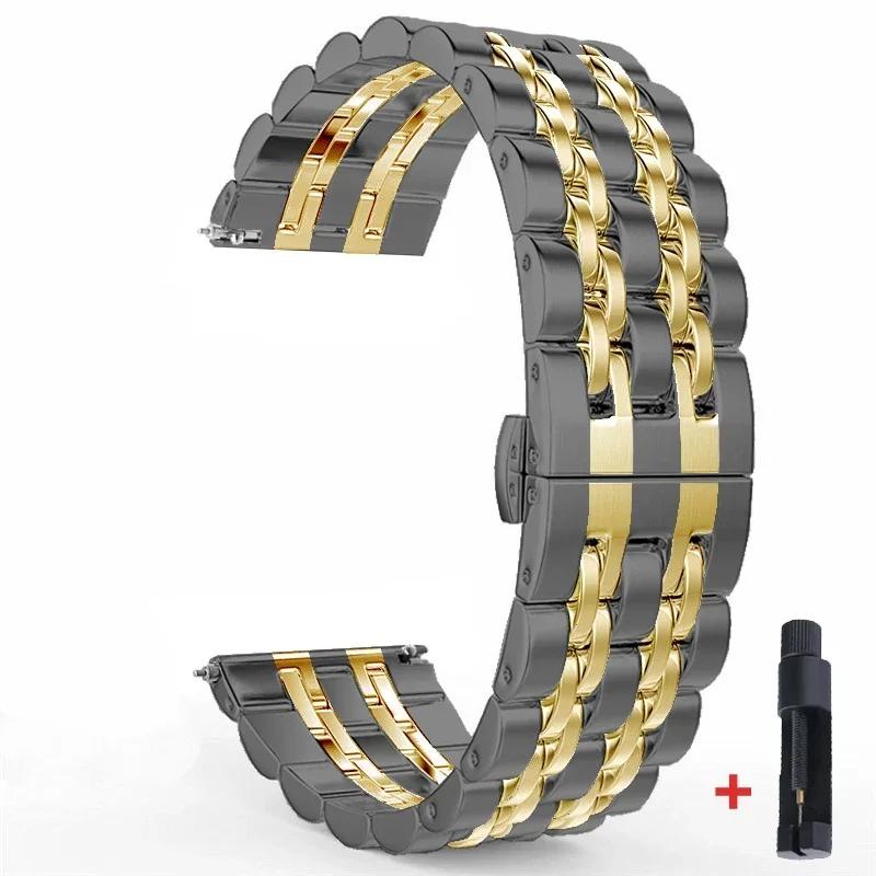 22mm 20mm Band for Samsung Galaxy Watch 3 4 5 45mm Gear S3 46mm 42mm Active2 40 44mm Stainless Steel Strap for Amazift BIP 2 GTR
