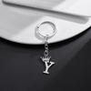 Stainless Steel Crown Letter Keychain Pendant, European Punk Style.
