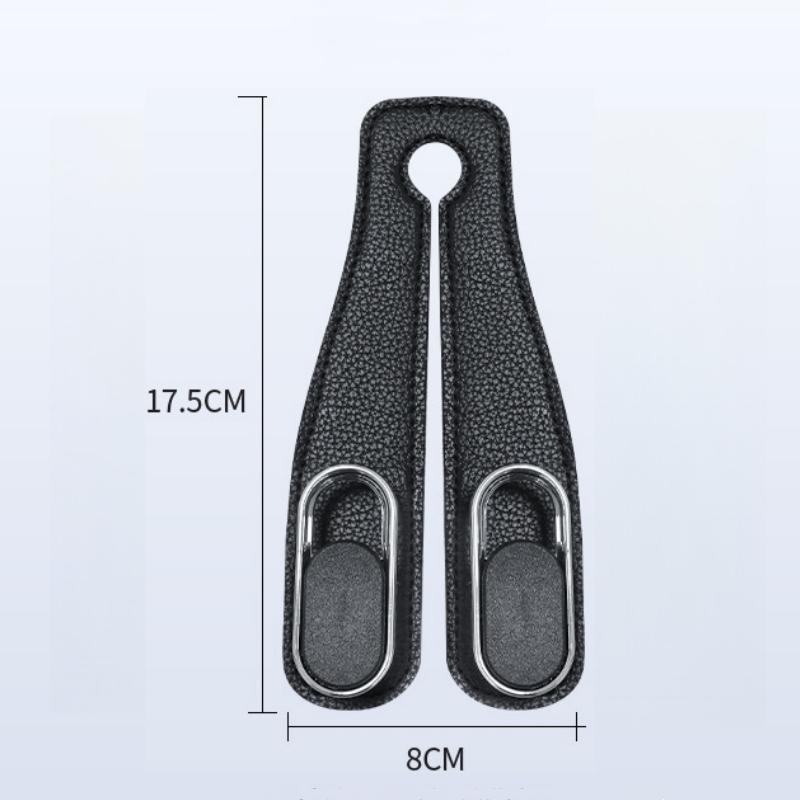 4Pcs 2 in 1 Car Headrest Hook PU Leather Rear Seat Hanging Dual Hook 20KG Large Load-Bearing Alloy Hook Hanger Universal