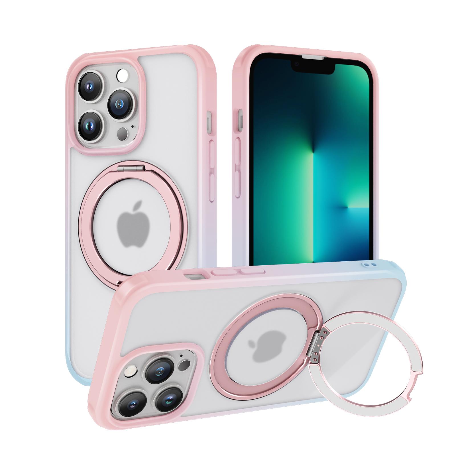 

Магнитный чехол для iPhone 15 14 13 12 Pro Max, металлическая вращающаяся на 360° подставка, защитный чехол телесного тона для iPhone 15 14 13 Plus For iPhone 15 ProMax