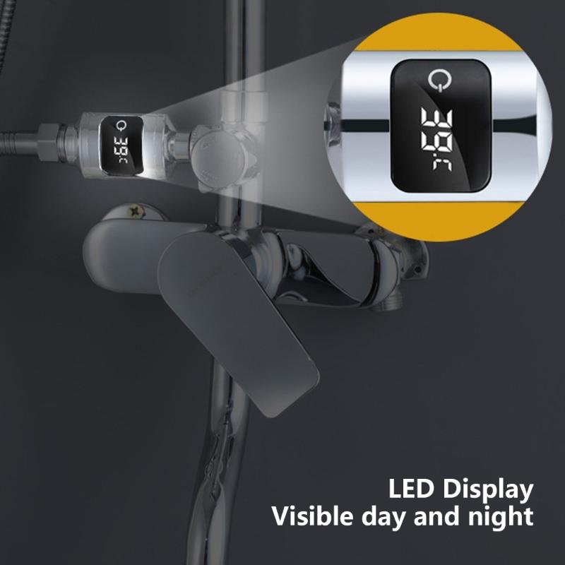 Termometro per l'acqua della doccia, termometro digitale a LED per il bagnetto del bambino, display Celsius/Fahrenheit, schermo touch