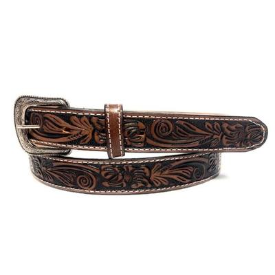Pasek skórzany western o szerokości 1,5 cala Cowboy Rodeo Casualowy pasek skórzany tłoczony we wzory kwiatowe, rozmiar 28" do 40"