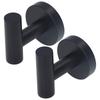 2 PCS Compact Design Robe Hook Black Coat Hook Stable Towel Hook Door Hanging
