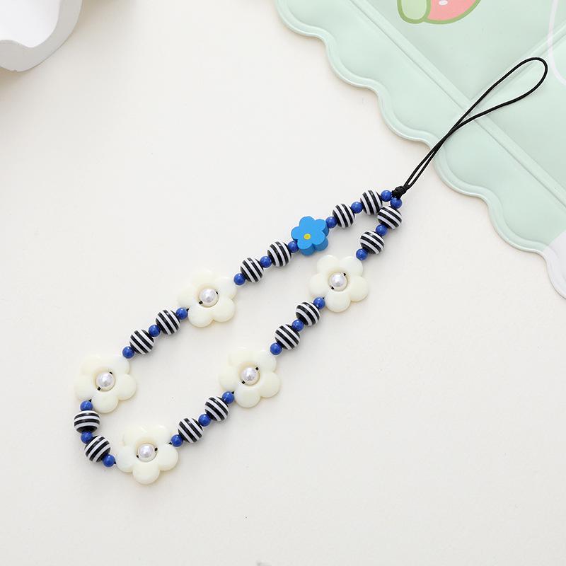 Colorful Bear Cartoon Phone Case Lanyard with Square Plaid Electroplating