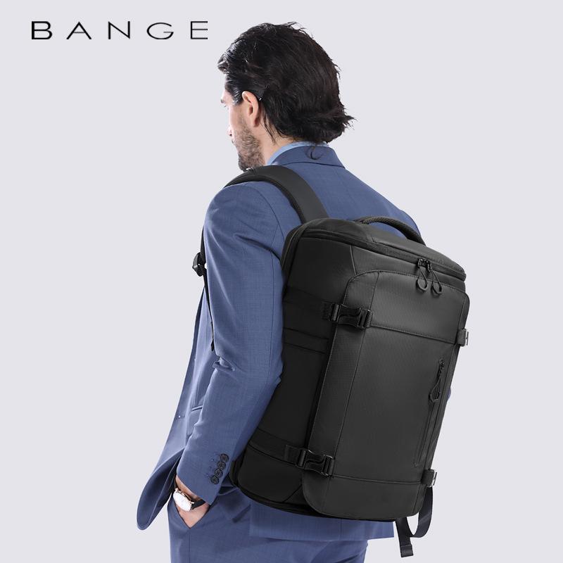 BANGE Men's High-Capacity Outdoor Travel Backpack with Shoe Compartment and Laptop Sleeve