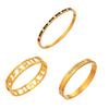 18k Gold-Plated Stainless Steel Bracelet with 5A Zirconia & Hollow Letter Buckle