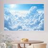 2D Blauer Himmel Weiße Wolken Wandteppich, Helles Sonnenlicht Über den Wolken Wandbehang