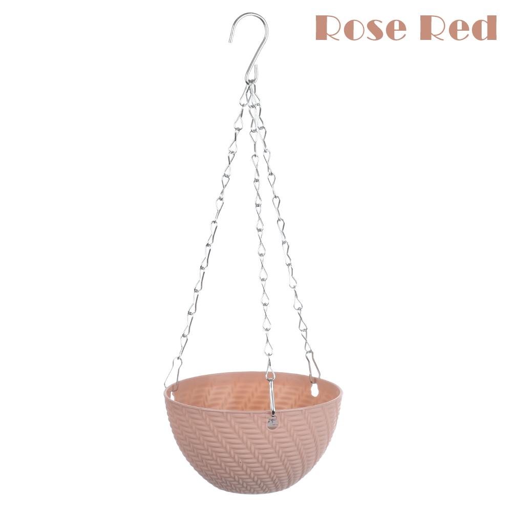 

1 шт. Модное суккулентное растение Балконное кронштейнное растение Цветочные горшки Подвесная корзина Ротанговый узор Цепи Цветочный горшок розы красного