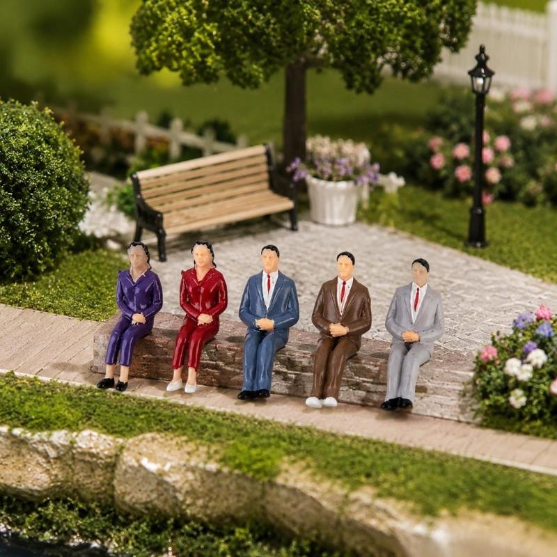 Architectural Model People Figures Set of 10 for Detailed Dioramas Scene, Colorful Plastic Miniatures for Landscape Display Decoration