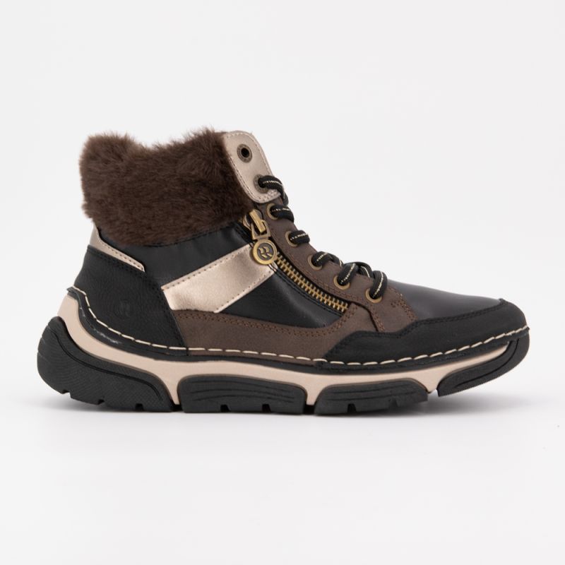 

Высокие кроссовки на шнуровке черные мокка искусственный мех Женские ROMIKA 40 чёрный