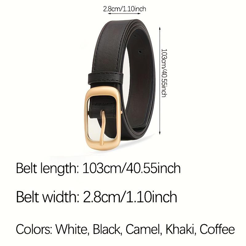 1pcs Women's Belt Fashion Classic Buckle PU Leather Belt Versatile Casual Golden Needle Buckle - Pair with Jeans, Pants, Dress