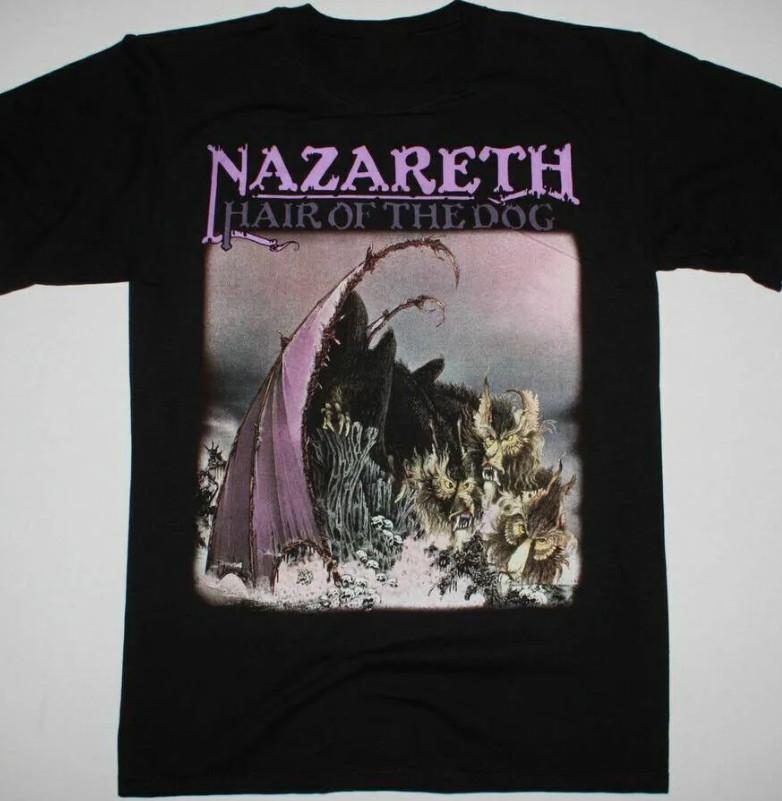Nazareth Hair of the Dog men women T-T-Shirt Black Cotton 4XL