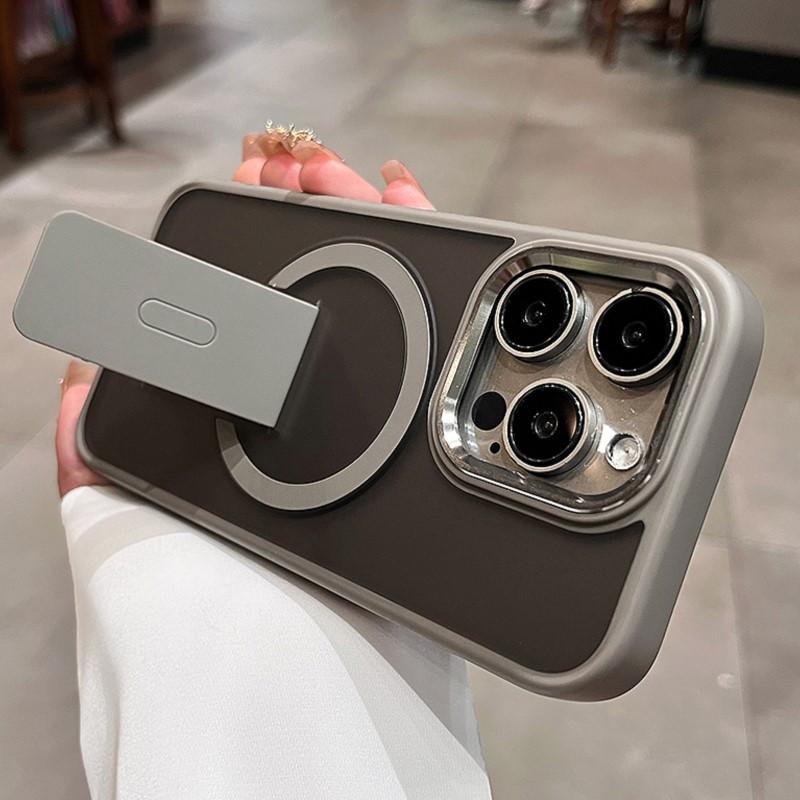 Luxusný puzdro s výklopným stojanom a opierkou pre iPhone 17 Air 16 e 15 14 Plus 13 12 11 Pro Max Pre Magsafe Kryt na bezdrôtové nabíjanie