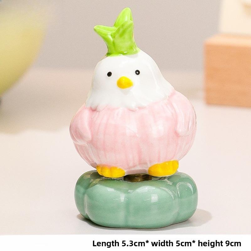 

1 шт. Креативное керамическое украшение Чесночная Птица Мультяшный Милый Питомец Настольное Украшение для Офиса Подарок для Друзей