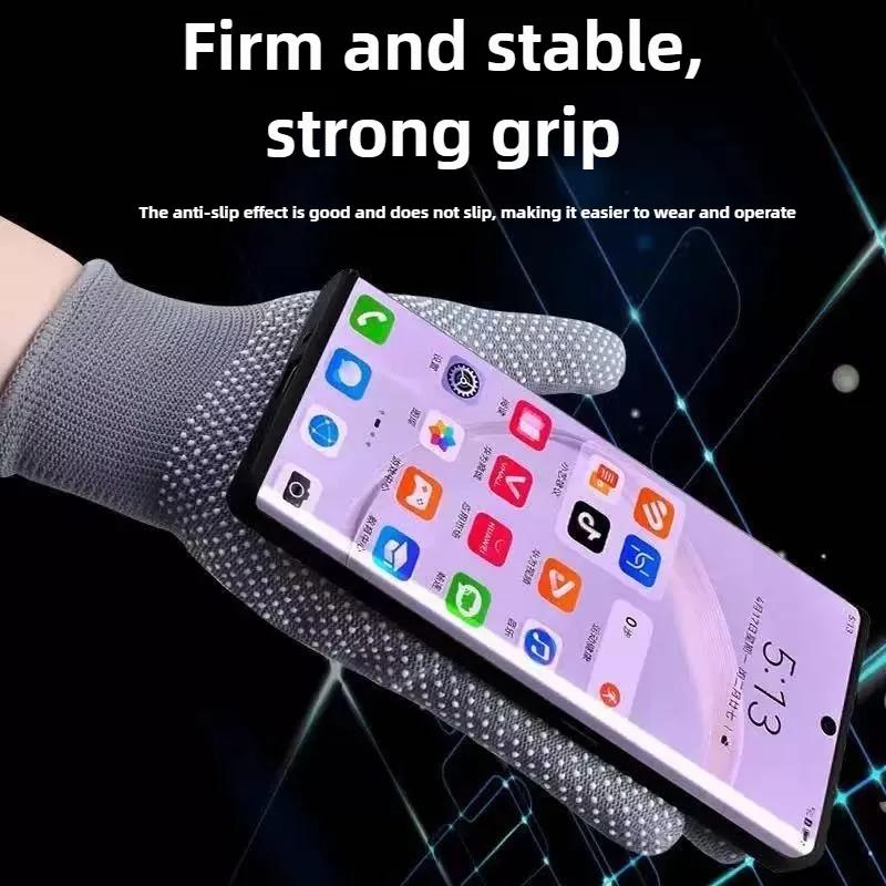 Work Gloves Nylon Dotted Lightweight Breathable Durable Anti Slip Wear Resistant Outdoor Cycling Fishing Camping Safety Gloves
