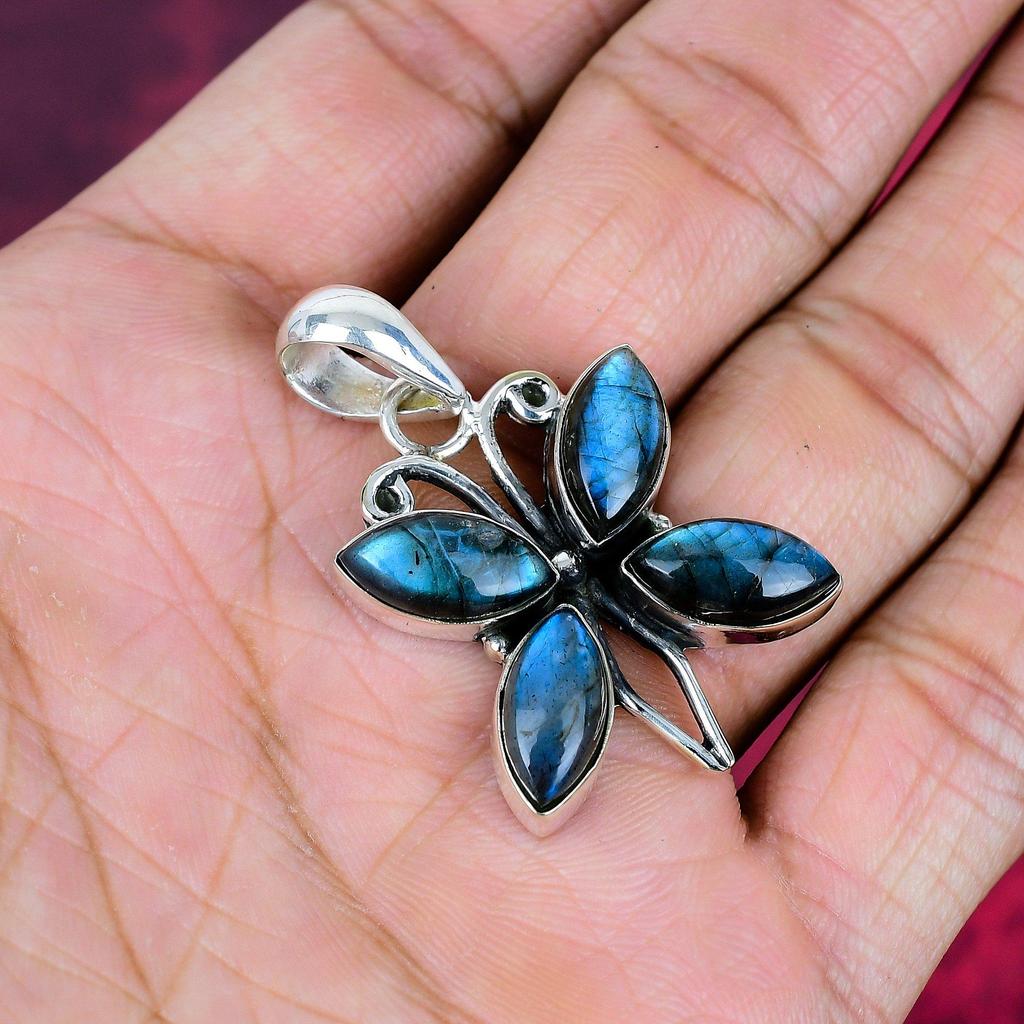 Labradorite Pendant, Handmade Gemstone 925 Sterling Silver Pendant Antique Jewelry, For Gift Silver Jewelry
